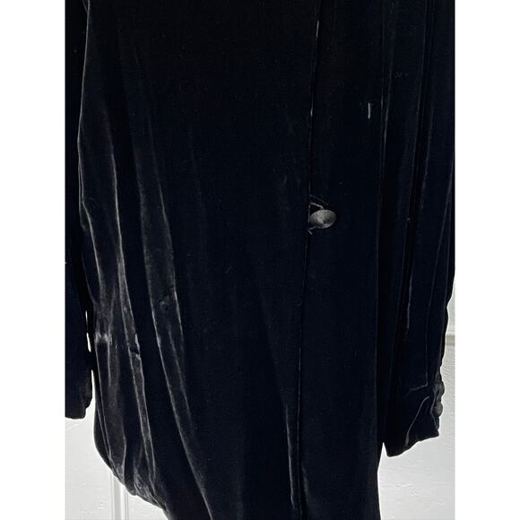 Dana Bachman Black Velvet Silk Tunic Blazer Jacket Size 12 - Picture 5 of 13